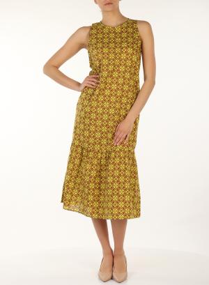 Cotton sleeveless patterned dress - 20267