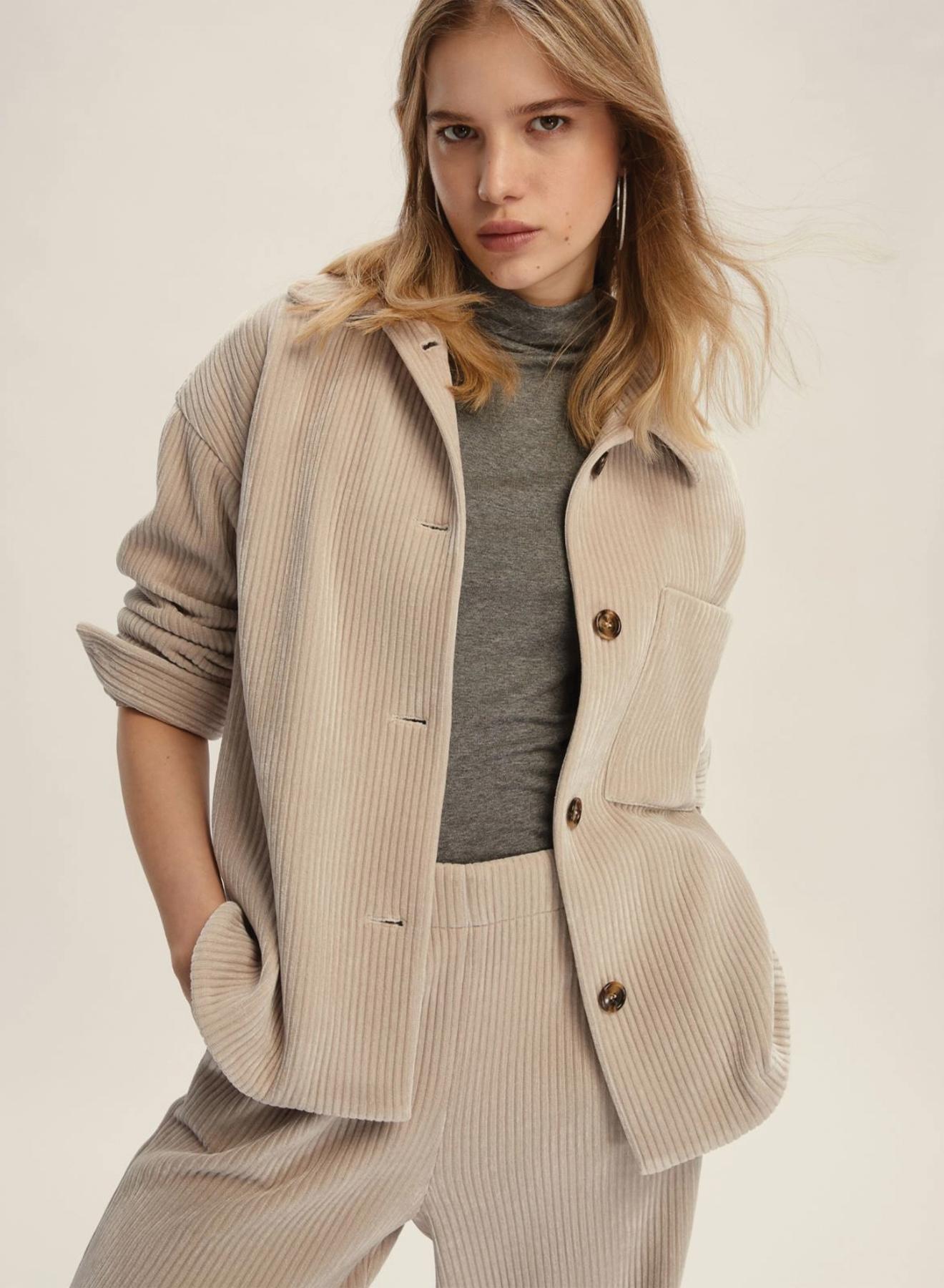 Off White Πουκάμισο κοτλέ σε ίσια γραμμή Emme Marella - 3