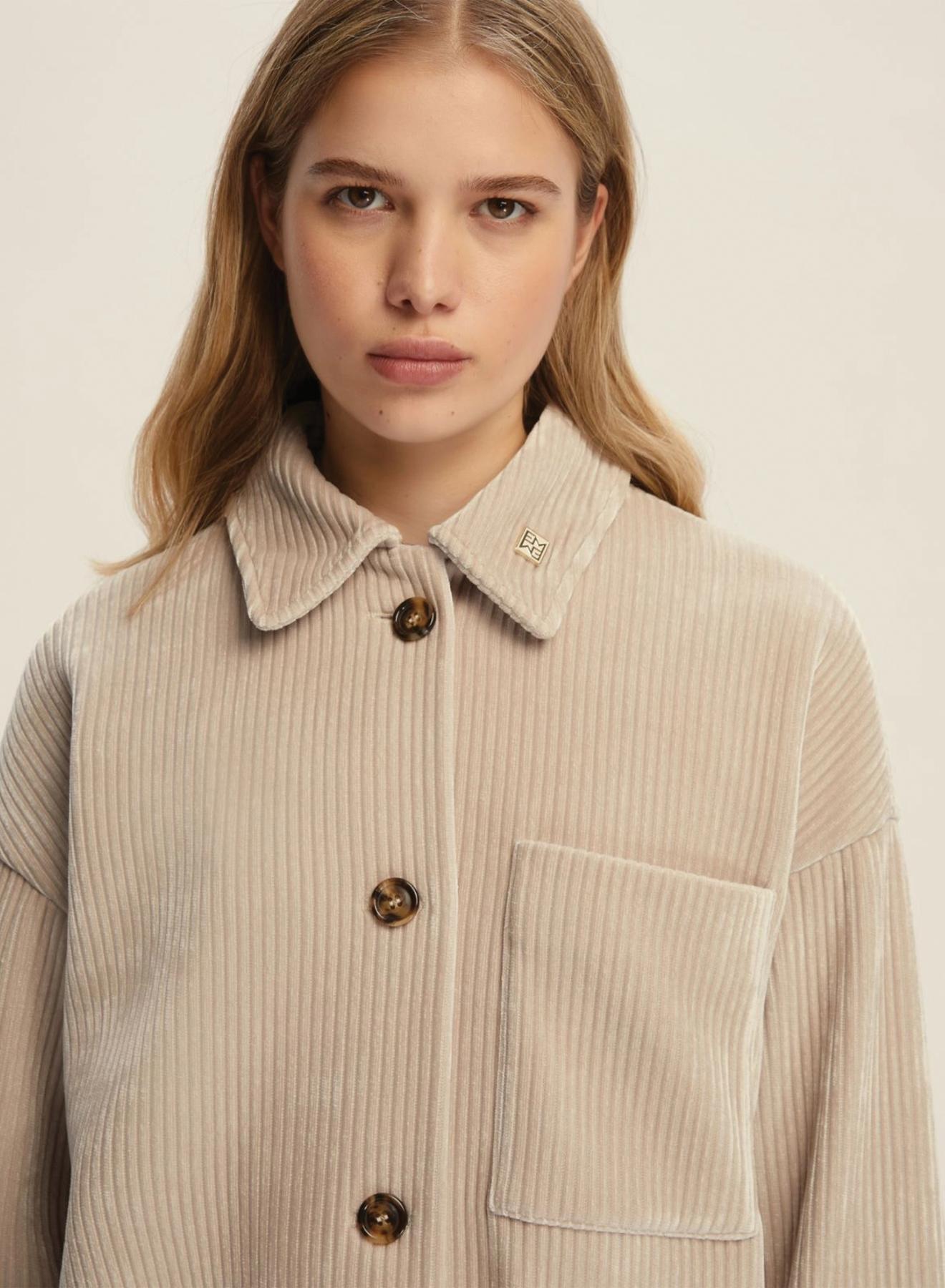 Off White Πουκάμισο κοτλέ σε ίσια γραμμή Emme Marella - 4