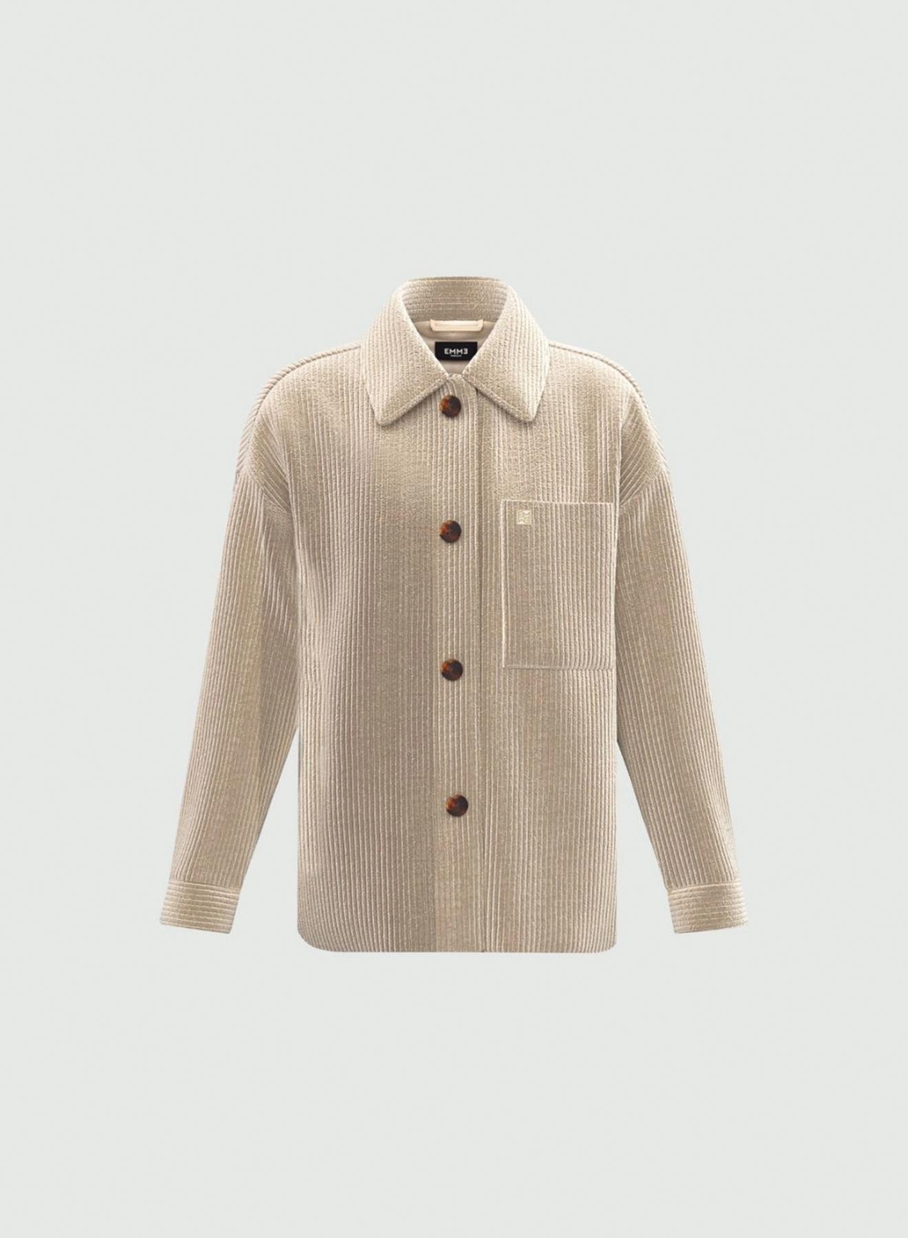 Off White Πουκάμισο κοτλέ σε ίσια γραμμή Emme Marella - 5