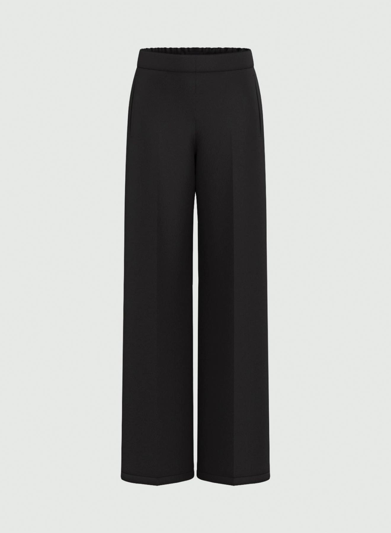 Black straight fit eco leather Trousers with elasticated rear waistband Emme Marella - 5