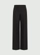 Black straight fit eco leather Trousers with elasticated rear waistband Emme Marella - 4
