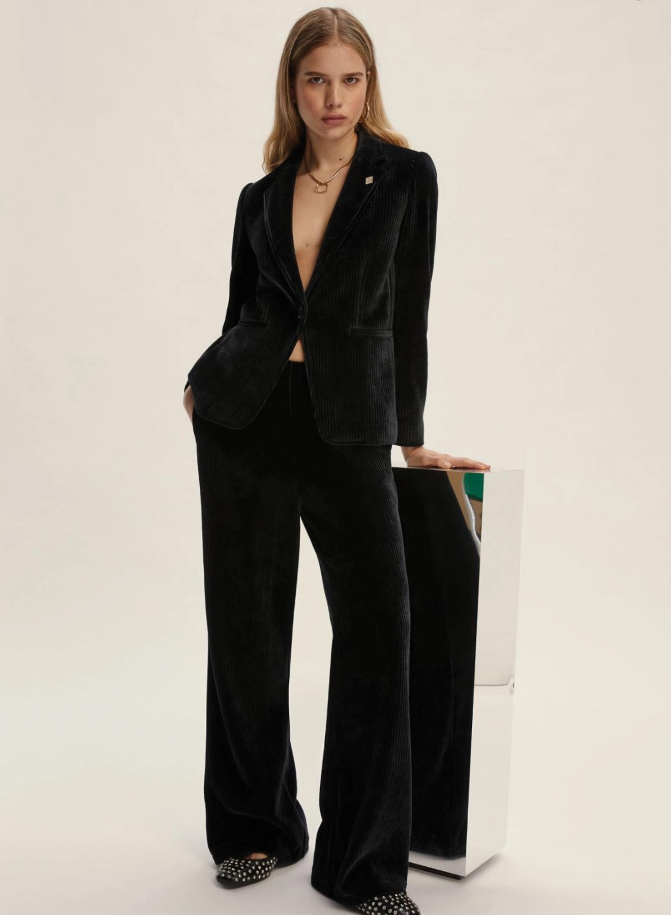 Dark Grey one buttoned corduroy Jacket Emme Marella - 3