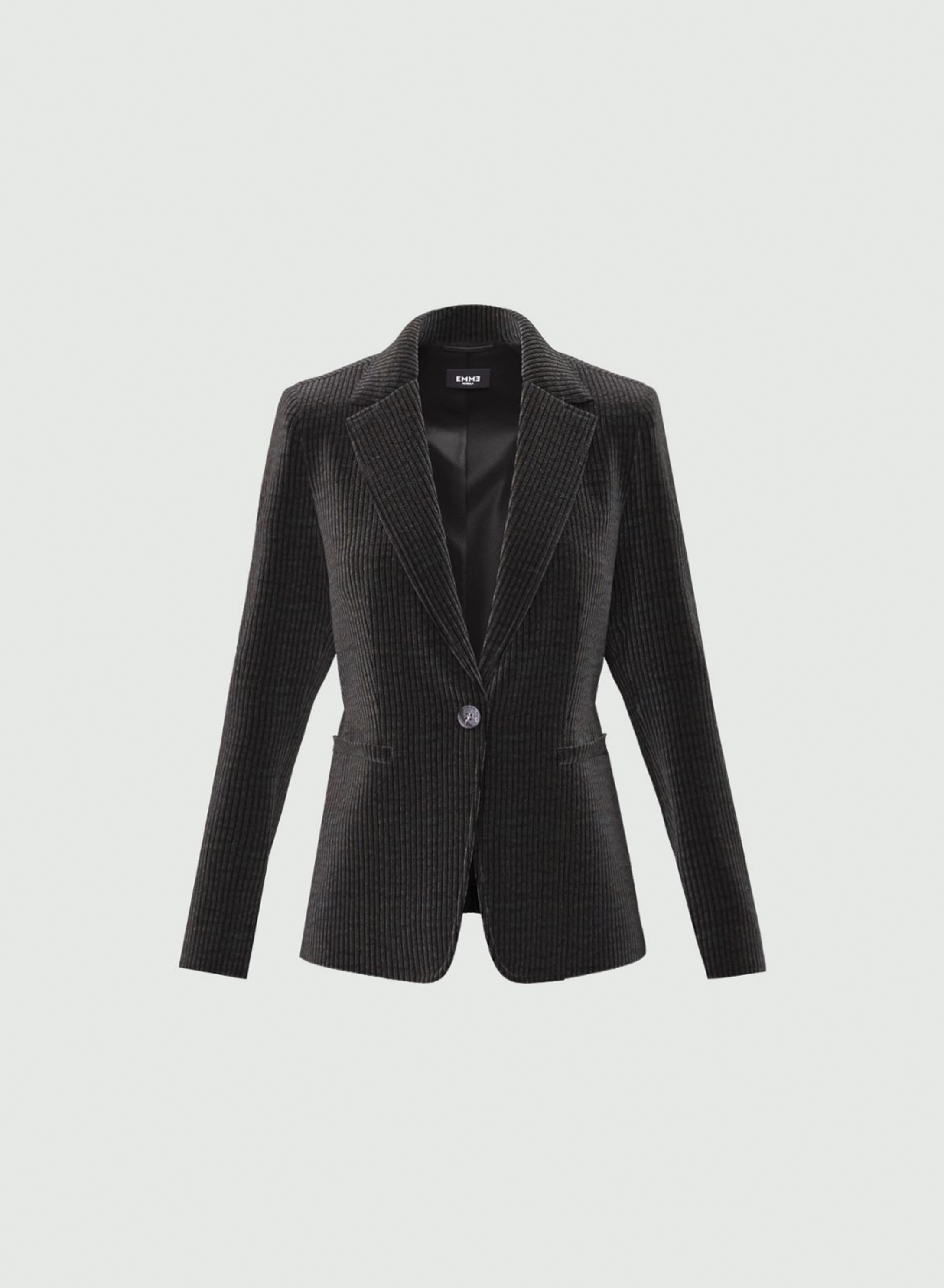 Dark Grey one buttoned corduroy Jacket Emme Marella - 4