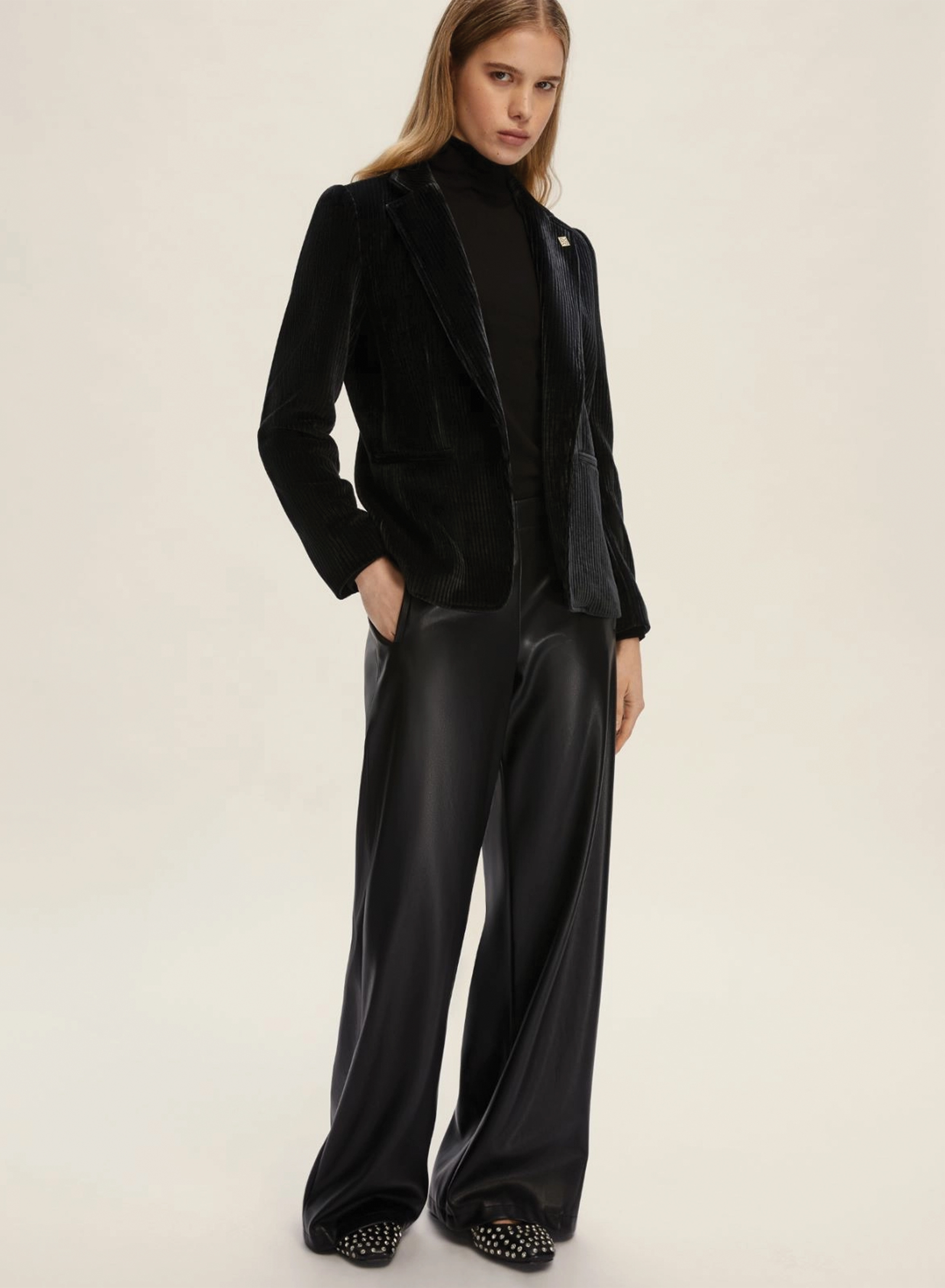 Dark Grey one buttoned corduroy Jacket Emme Marella - 5