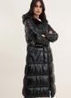 Black long hooded puffer Jacket with external pockets AT. Jackets - 0