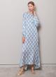 White-Blue long Dress with spiral print "Athena" Capetanissa - 2