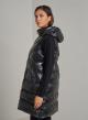  Long sleeveless puffer jacket with side zip and detachable hood - 2