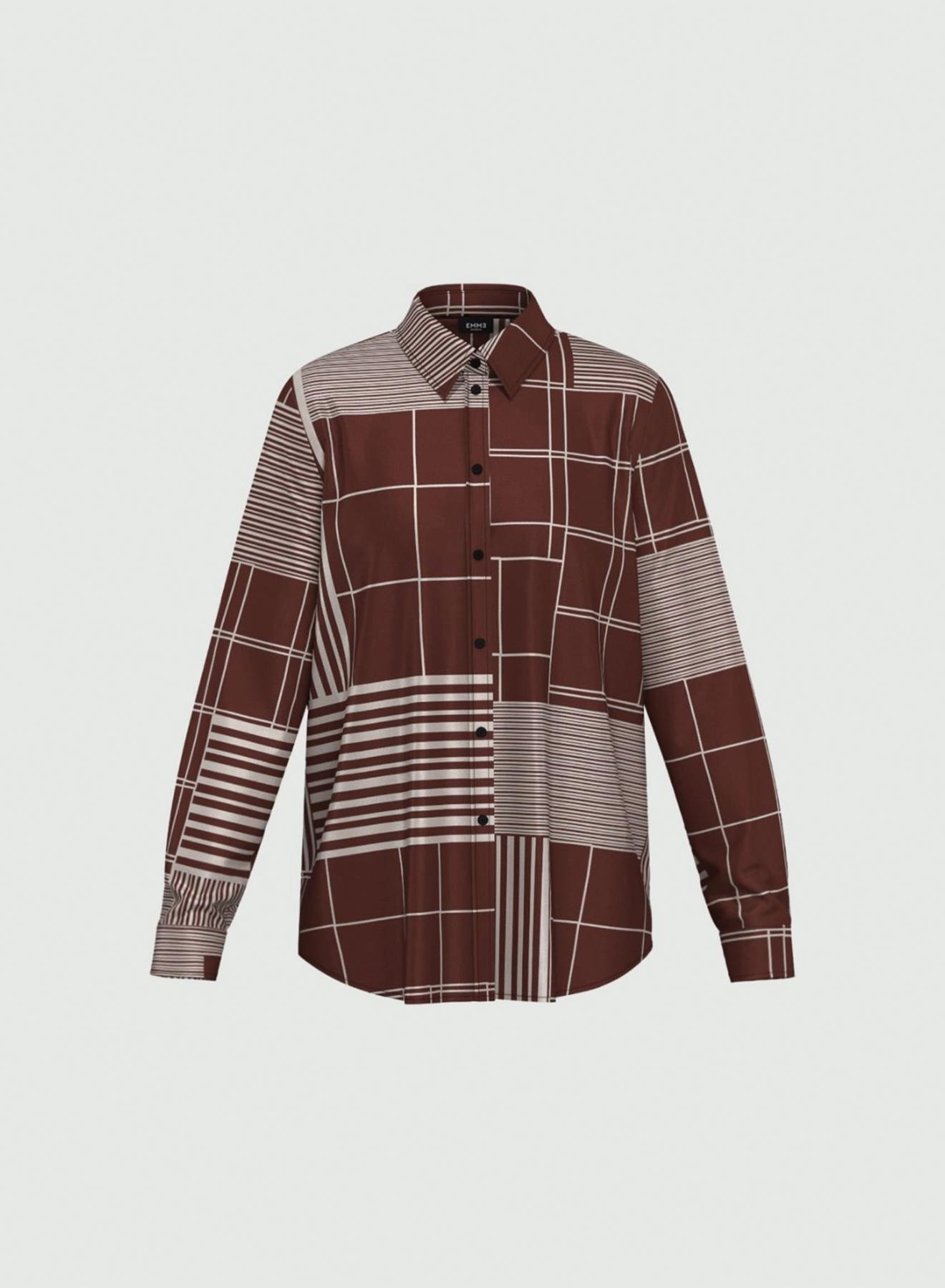Μπορντώ twill Πουκάμισο με σχέδια Emme Marella - 5