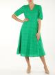 Broderie dress with V-neck and short sleeves - 0