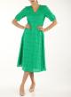 Broderie dress with V-neck and short sleeves - 1