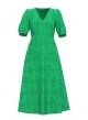 Broderie dress with V-neck and short sleeves - 2
