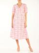 Broderie dress with V-neck and short sleeves - 0