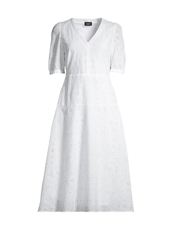 Broderie dress with V-neck and short sleeves - 2