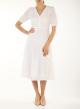 Broderie dress with V-neck and short sleeves - 1