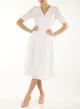 Broderie dress with V-neck and short sleeves - 0