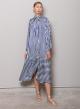 Blue-White chemisier Dress with stripes and long sleeves "Thalia" Capetanissa - 1