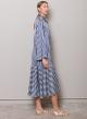 Blue-White chemisier Dress with stripes and long sleeves "Thalia" Capetanissa - 2