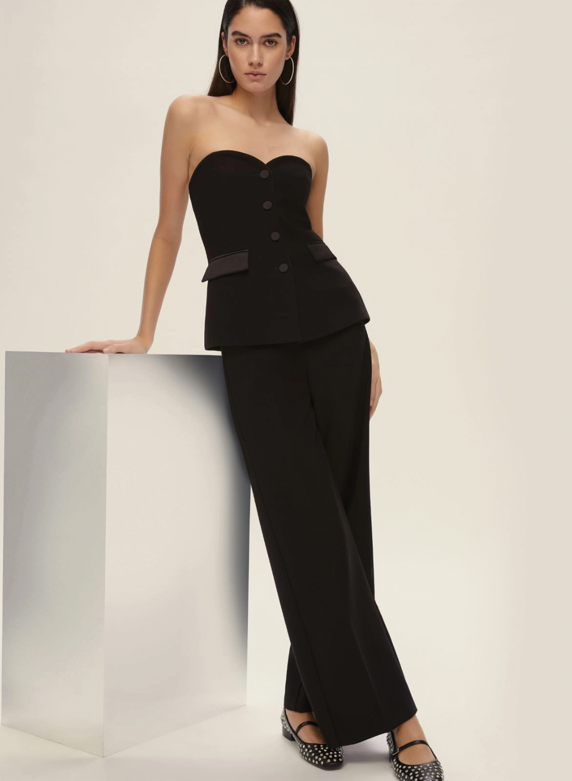 Black Trousers with satin details Emme Marella - 0
