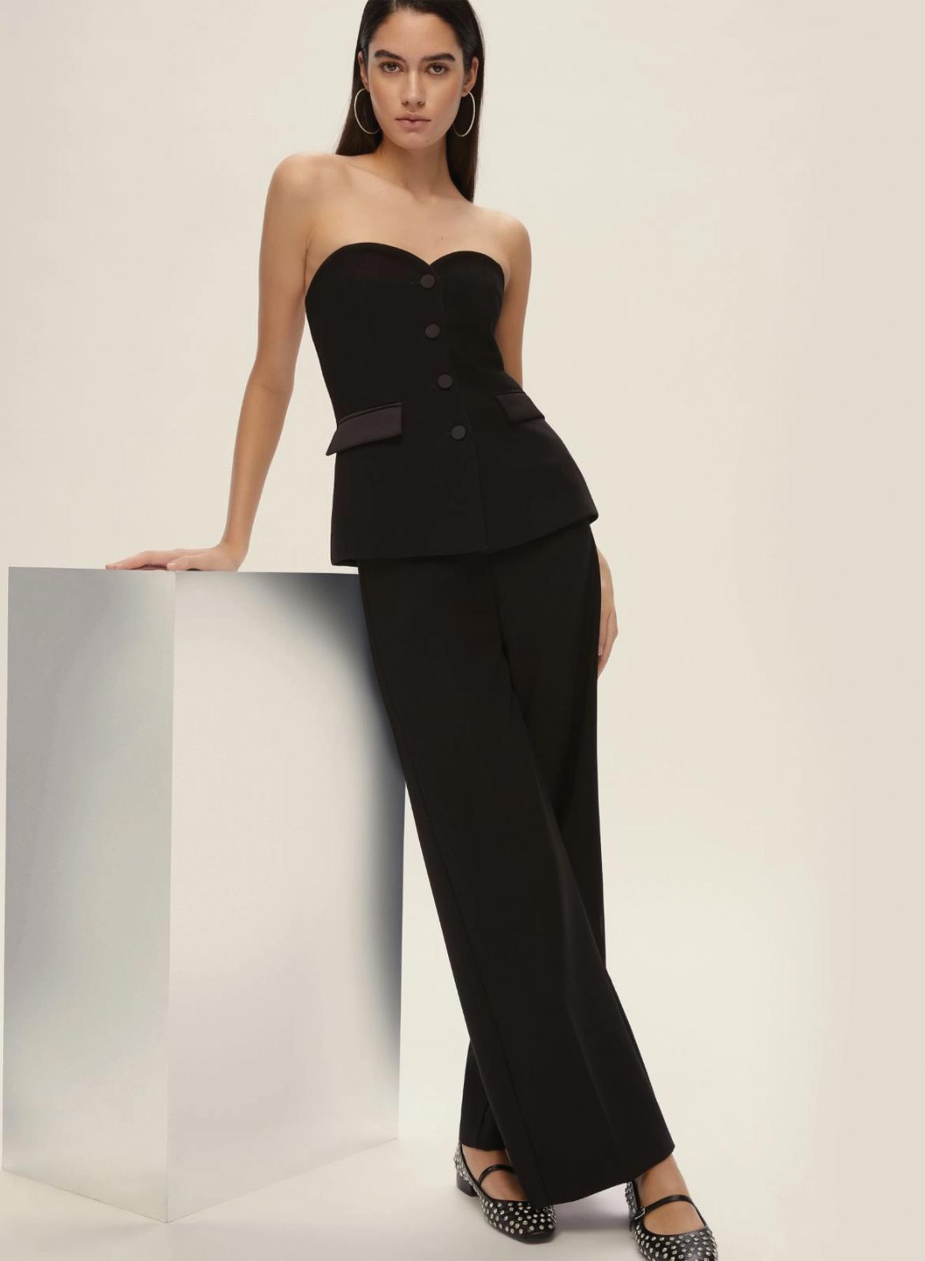 Black Trousers with satin details Emme Marella - 1