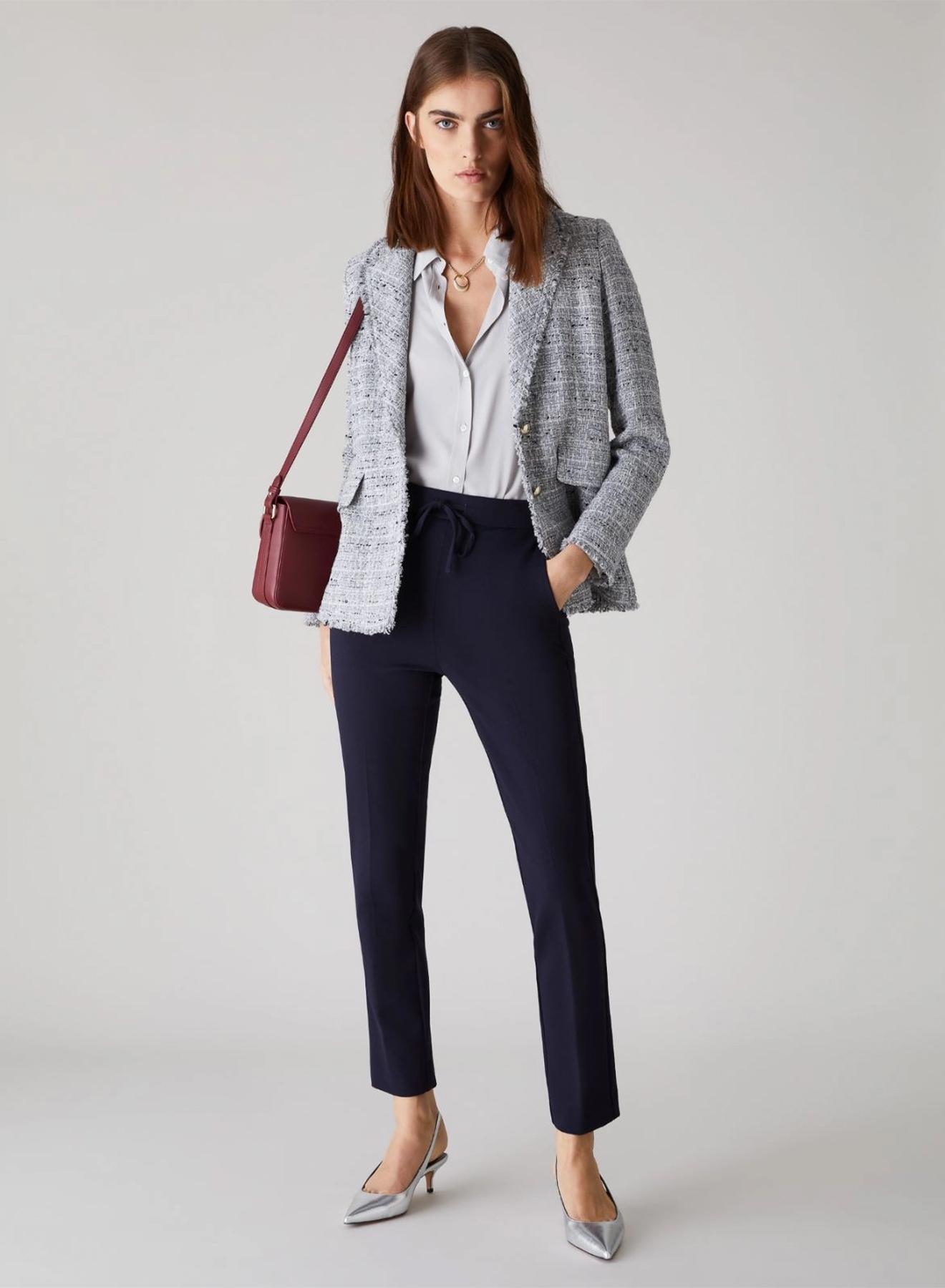 Navy Blue drawstring Trousers Emme Marella - 1