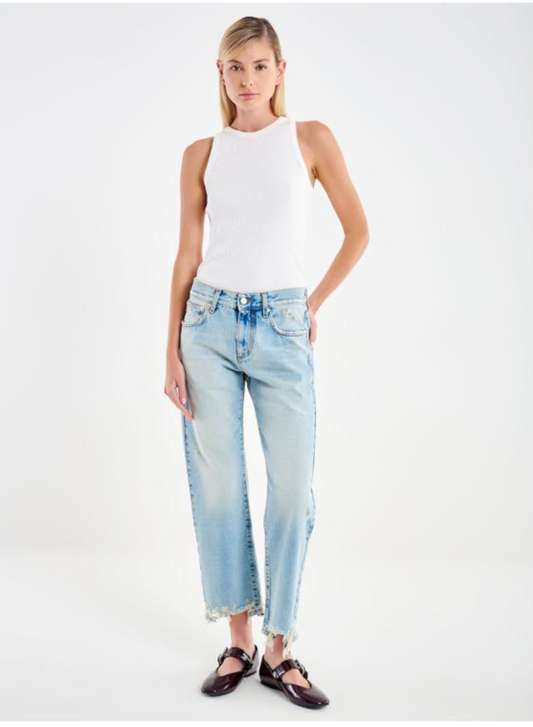 Light Blue vintage straight fit Jeans Zeke Vicolo - 0