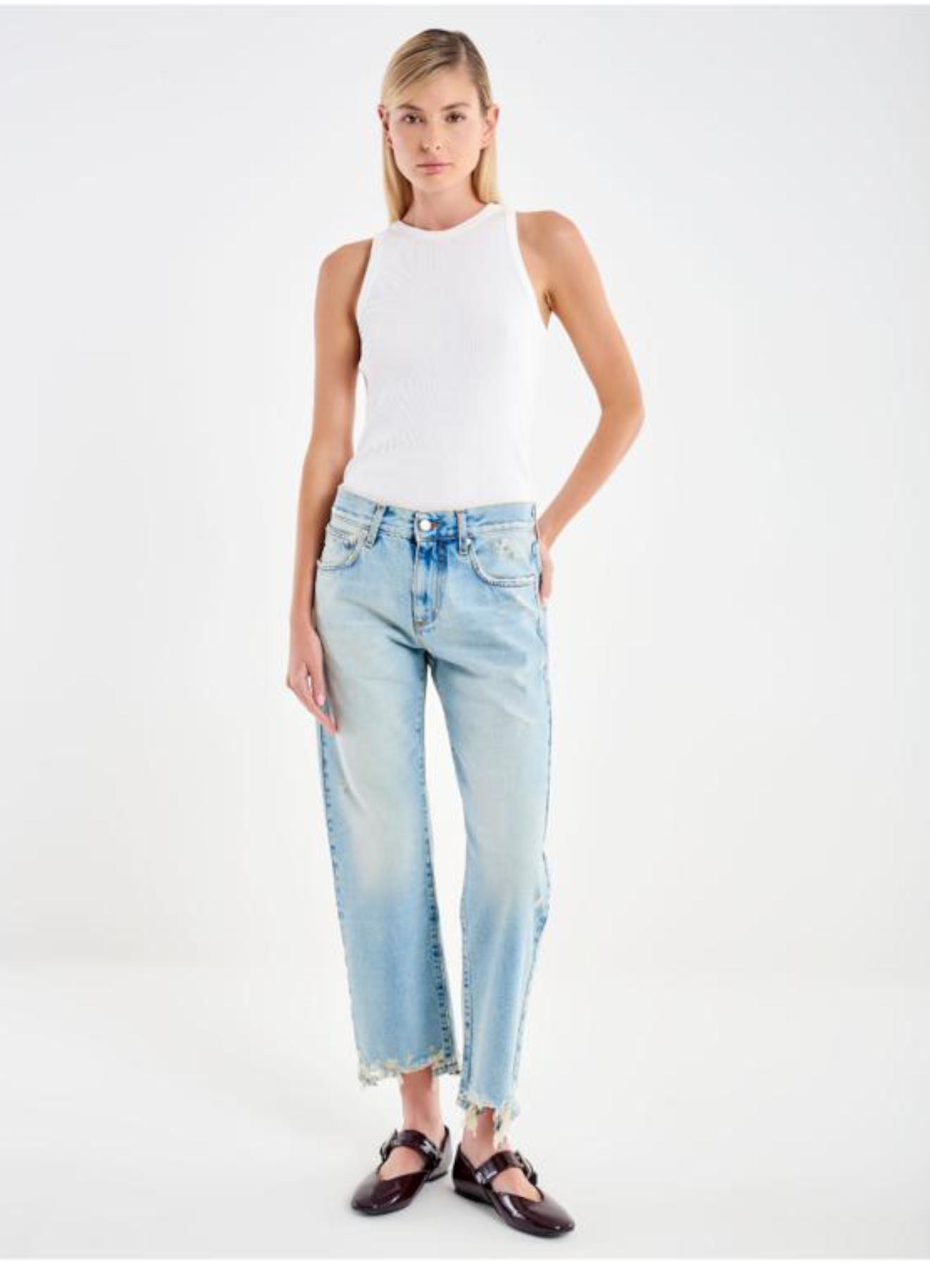 Light Blue vintage straight fit Jeans Zeke Vicolo - 1