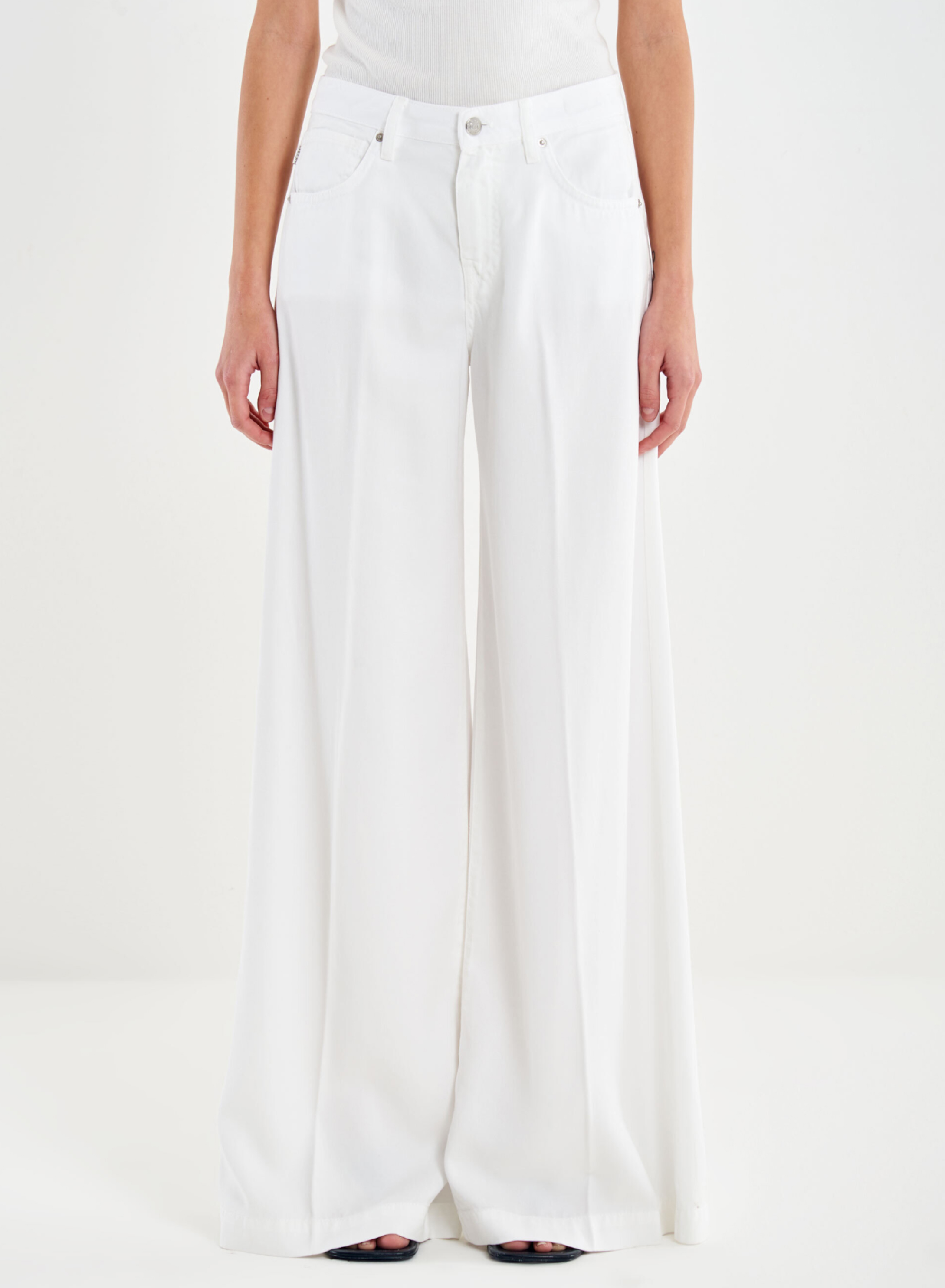 Λευκό wide legs Madison Παντελόνι Jeans Vicolo - 1