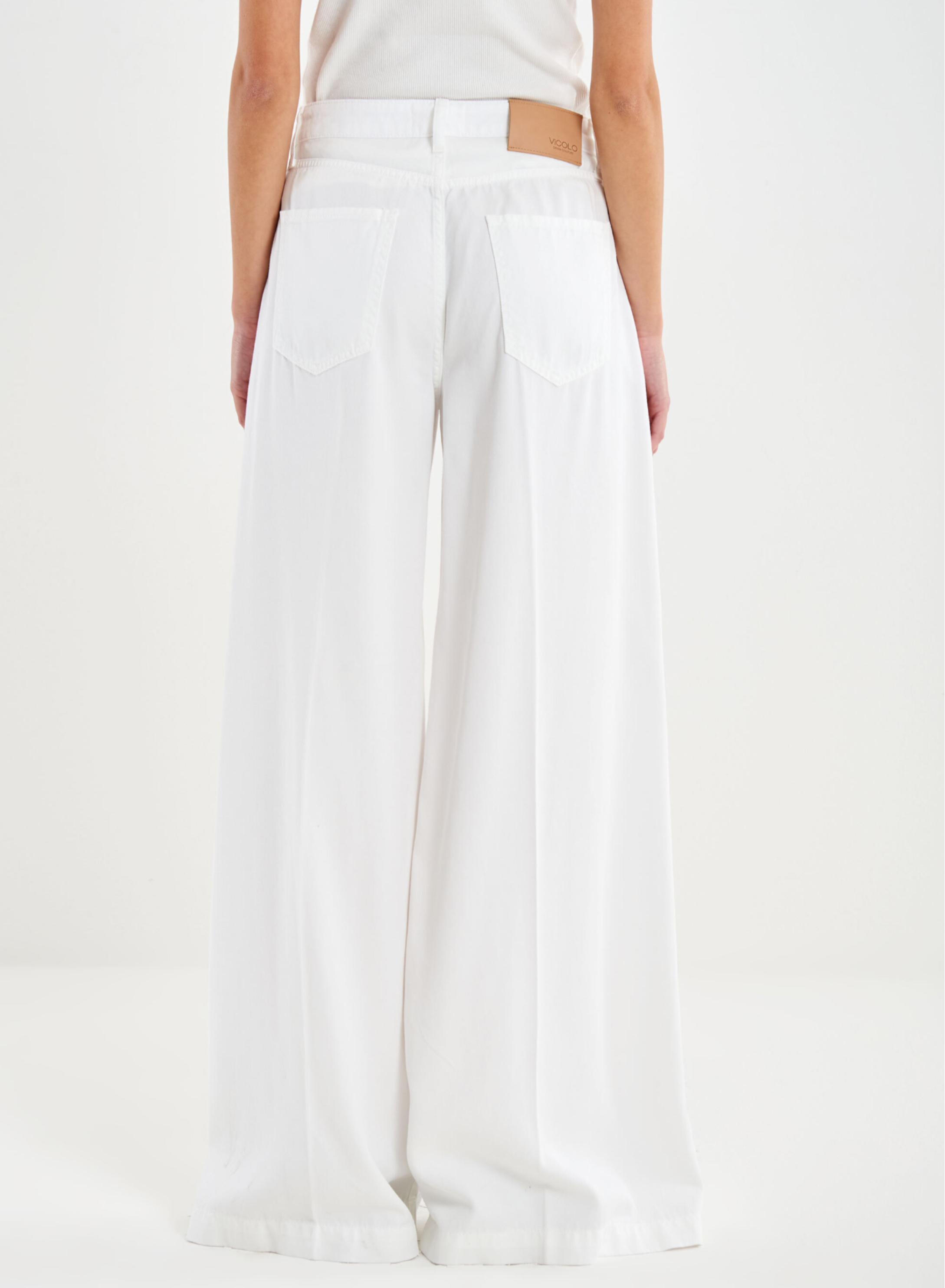 Λευκό wide legs Madison Παντελόνι Jeans Vicolo - 2