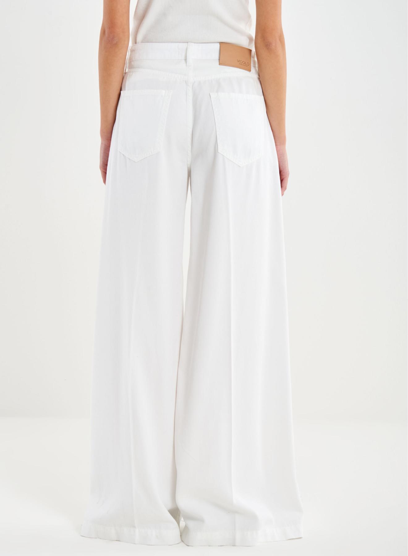 Λευκό wide legs Madison Παντελόνι Jeans Vicolo - 3