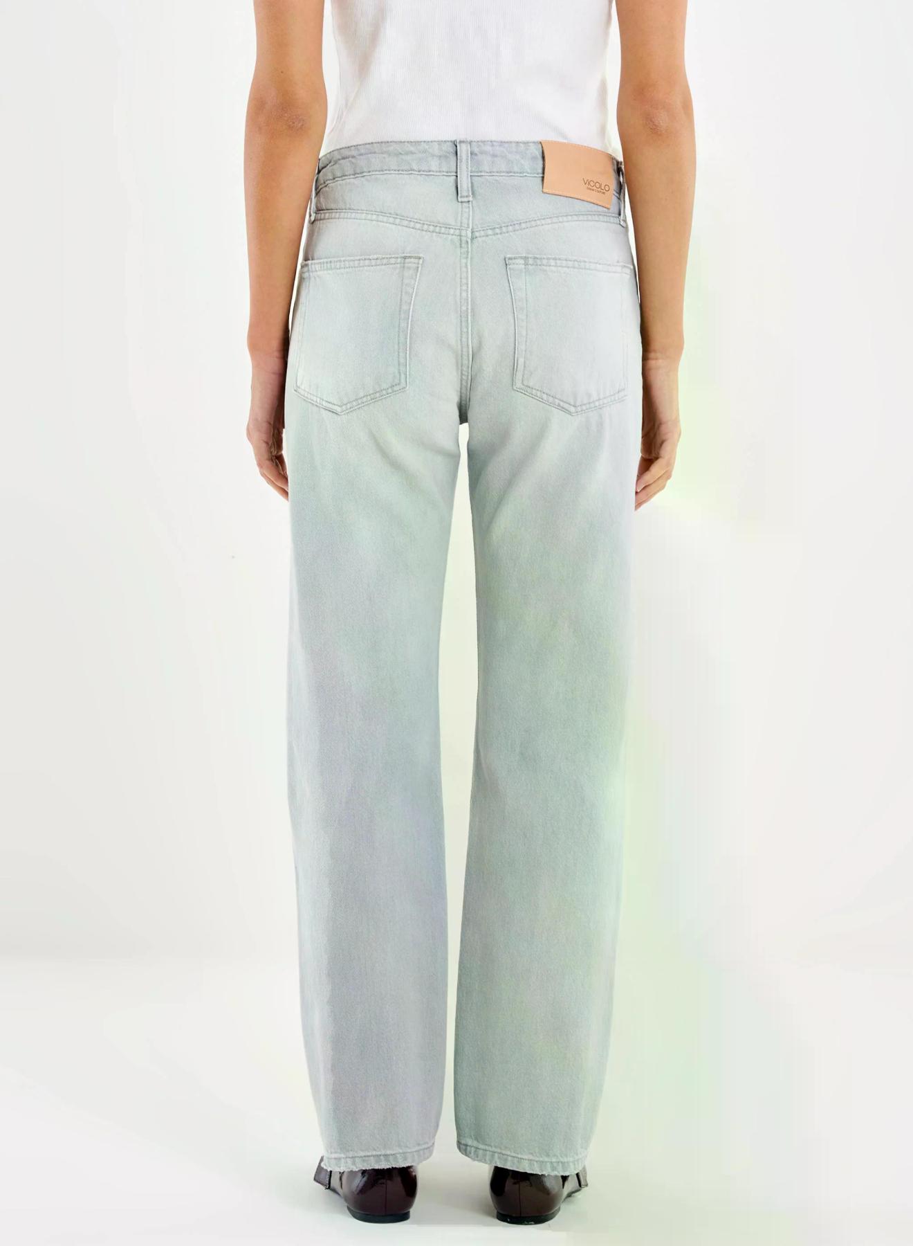 Grey Zoe Jeans with decorative crystal buttons Vicolo - 2