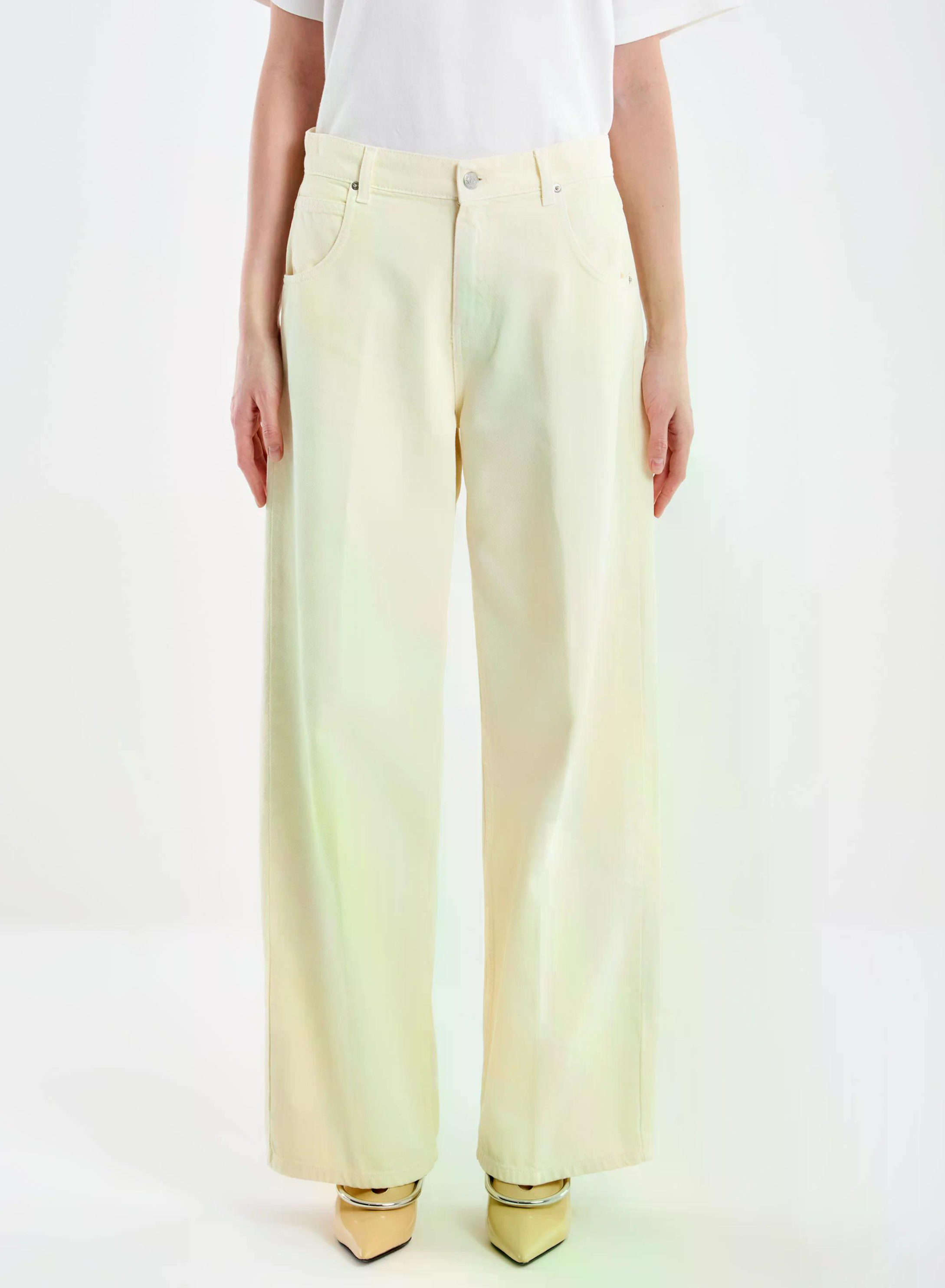 Yellow Pale wide leg Jeans Icon Mia Vicolo - 1