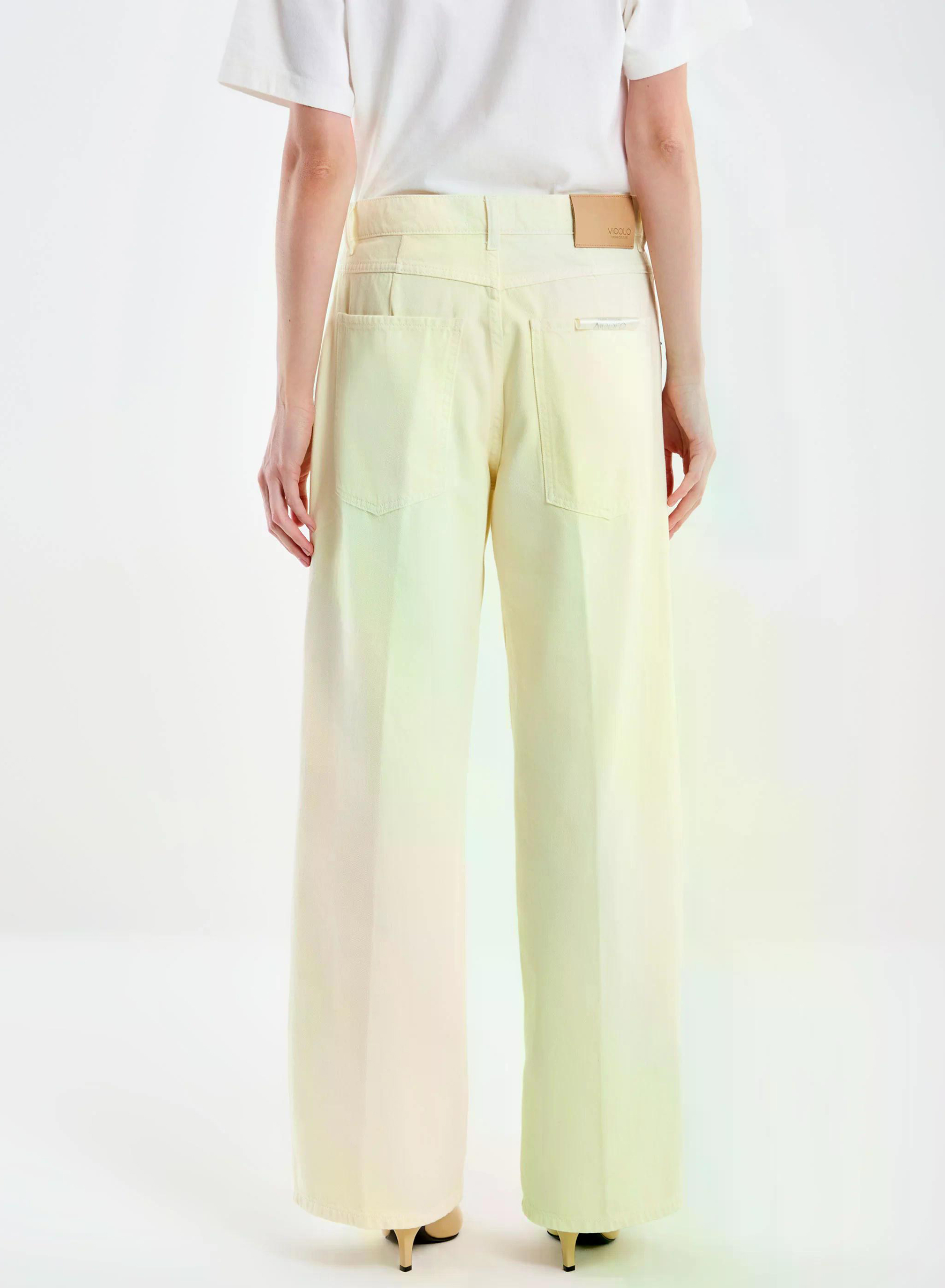 Yellow Pale wide leg Jeans Icon Mia Vicolo - 2