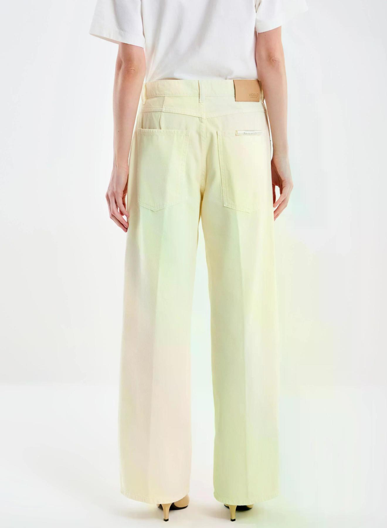 Yellow Pale wide leg Jeans Icon Mia Vicolo - 3