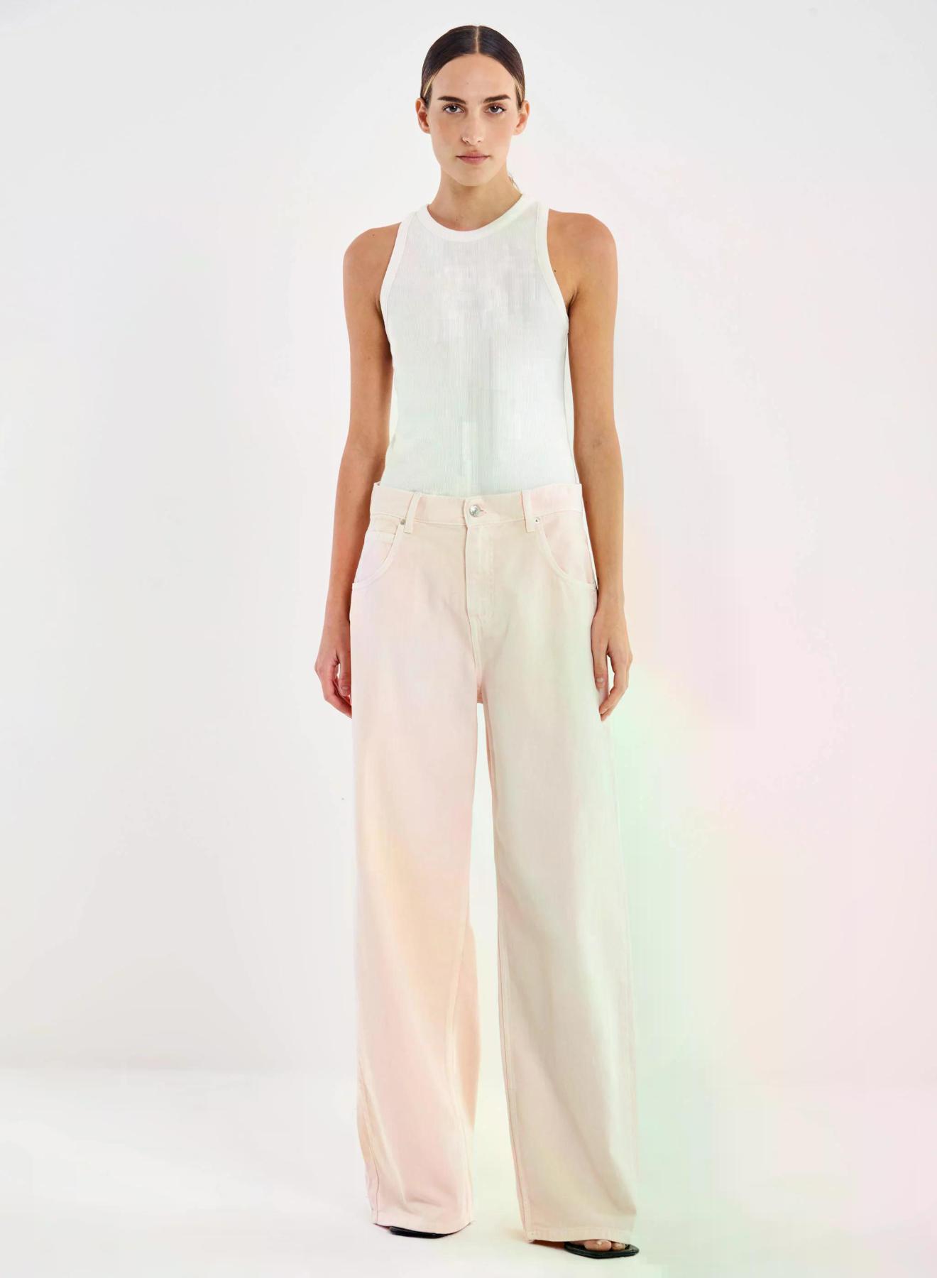 Pink Pale wide leg Jeans Icon Mia Vicolo - 1