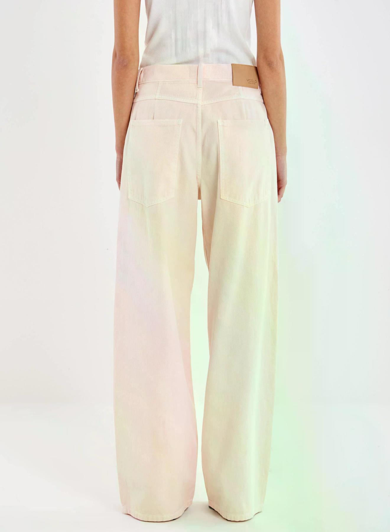 Pink Pale wide leg Jeans Icon Mia Vicolo - 3