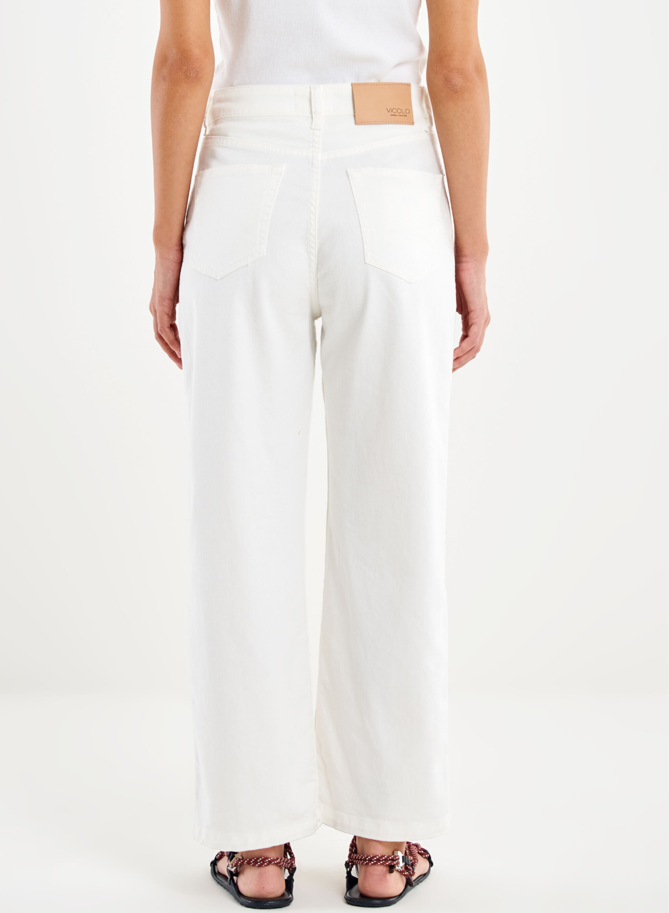 Λευκό Παντελόνι Jeans Kate σε ίσια γραμμή Vicolo - 2
