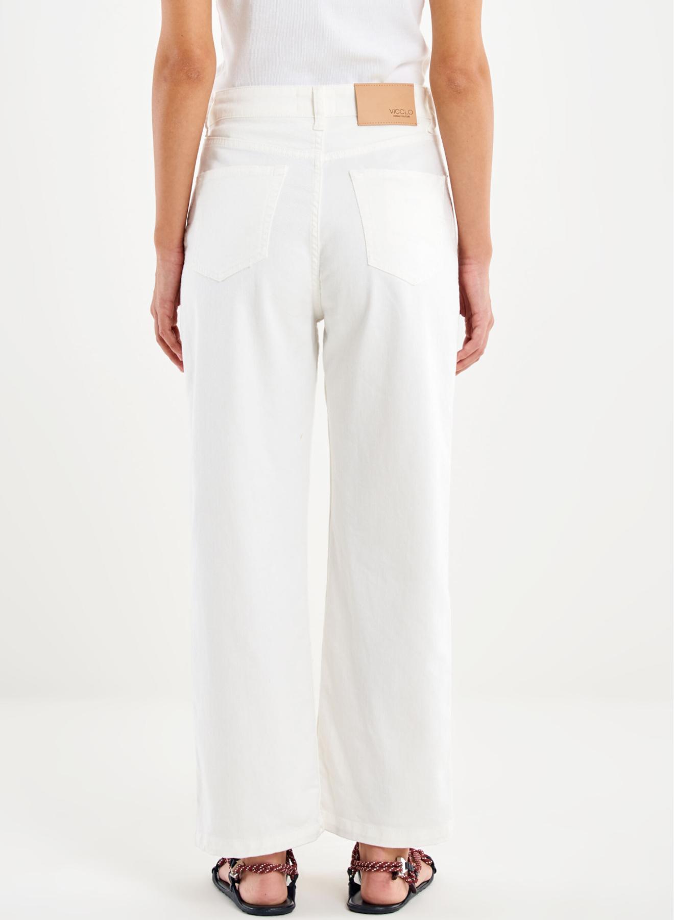 Λευκό Παντελόνι Jeans Kate σε ίσια γραμμή Vicolo - 3