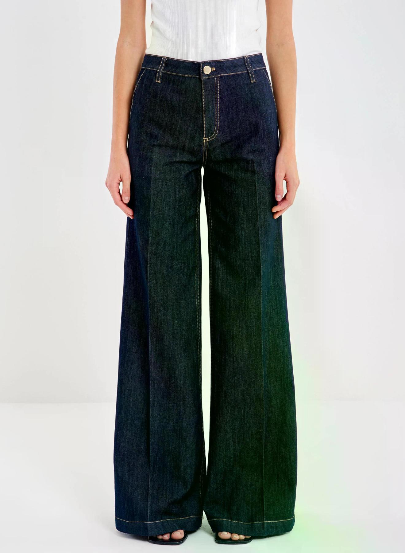 Navy Blue wide legs Jeans Elena Vicolo - 2