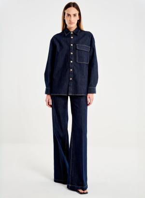 Navy Blue denim Shirt Melina Vicolo - 59694