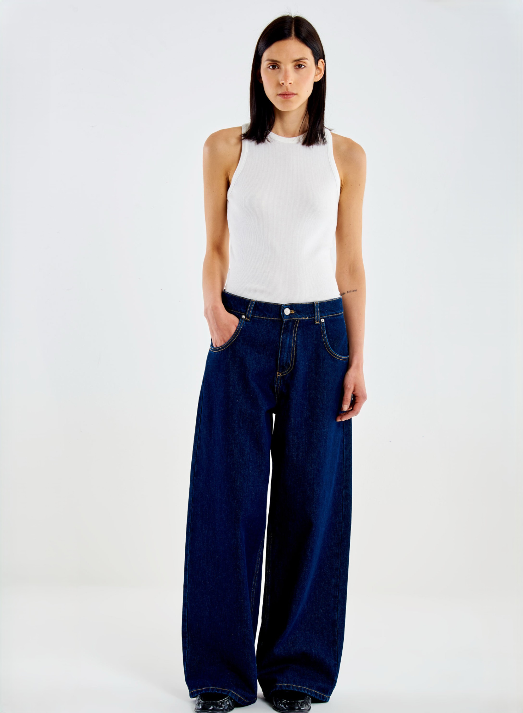 Dark Blue wide leg Jeans Mia Vicolo - 0
