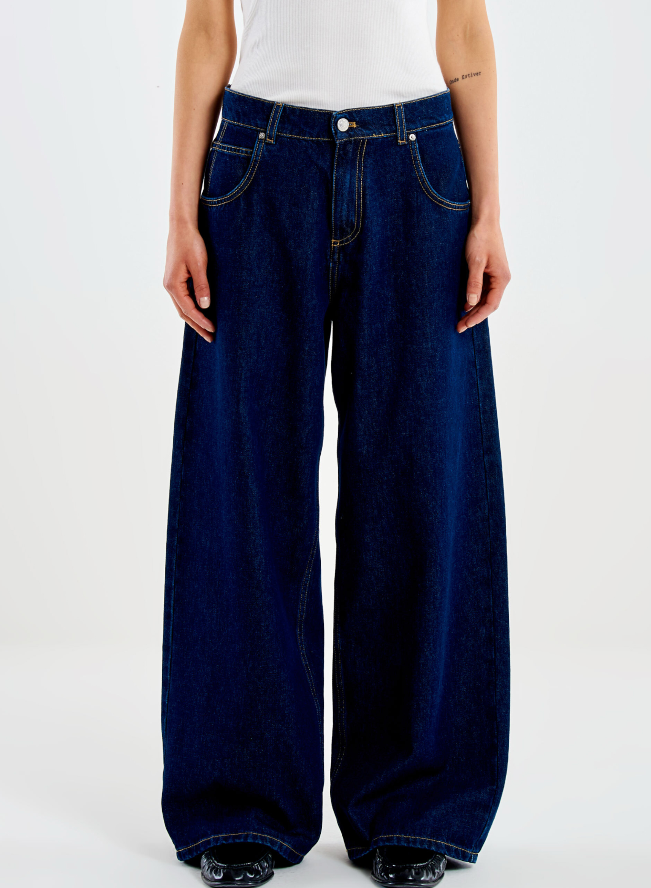 Dark Blue wide leg Jeans Mia Vicolo - 1