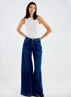 Σκούρο Μπλε wide legs Madison Παντελόνι Vicolo - 65198
