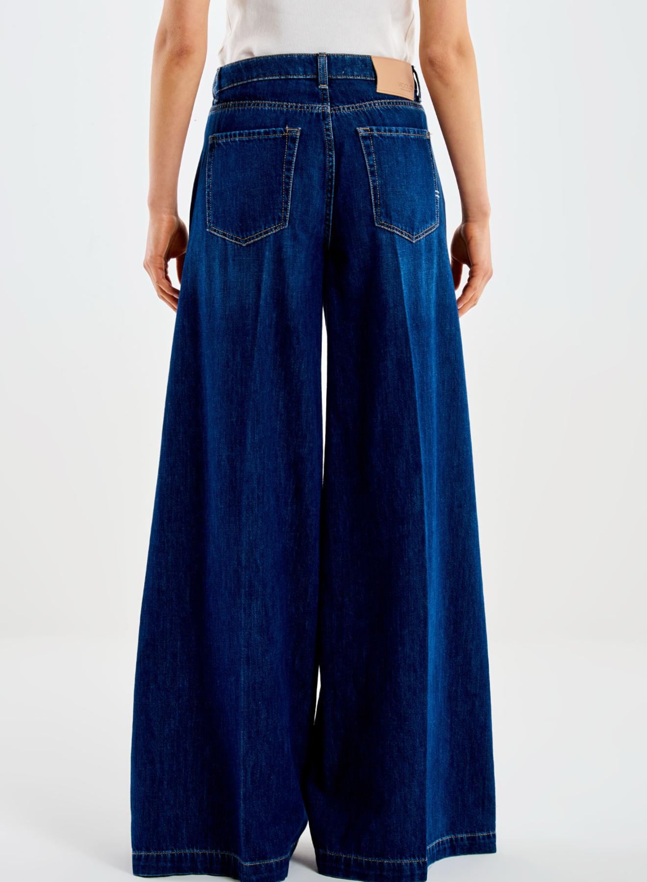 Σκούρο Μπλε wide legs Madison Παντελόνι Vicolo - 3