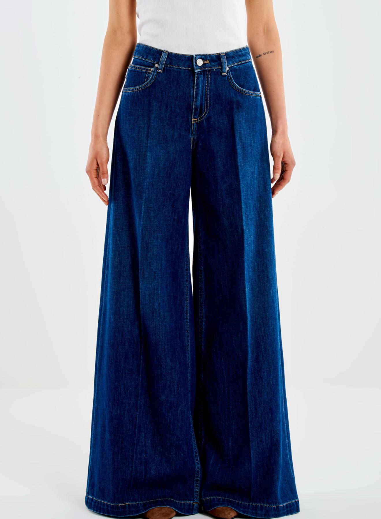 Σκούρο Μπλε wide legs Madison Παντελόνι Vicolo - 2