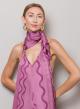 Pink twill Foulard with wave prints "Cap" Capetanissa - 0