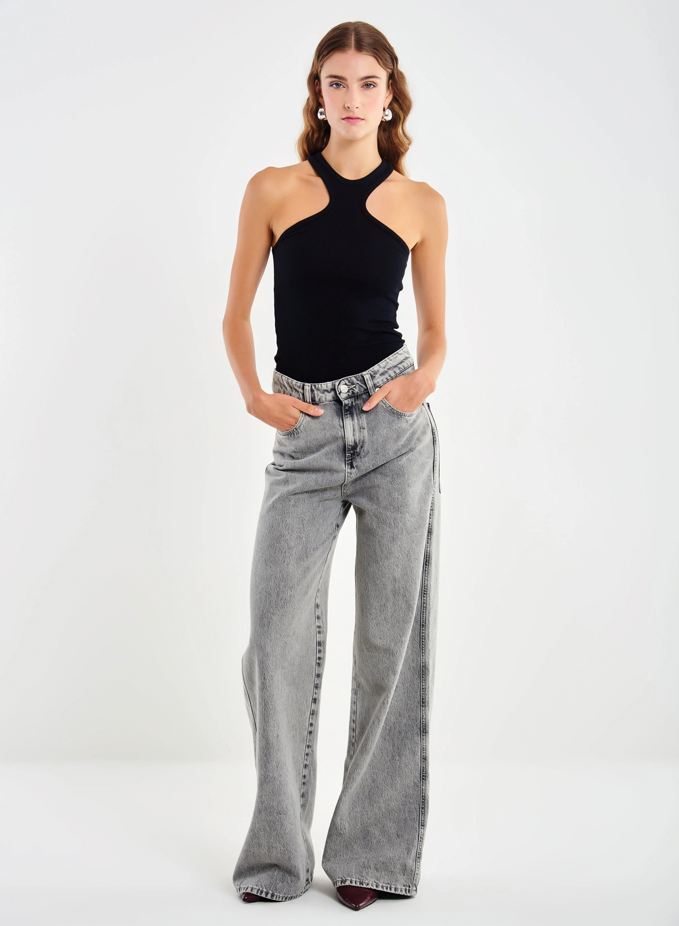 Γκρι Παντελόνι τζιν Kia σε χαλαρή γραμμή Vicolo - 0