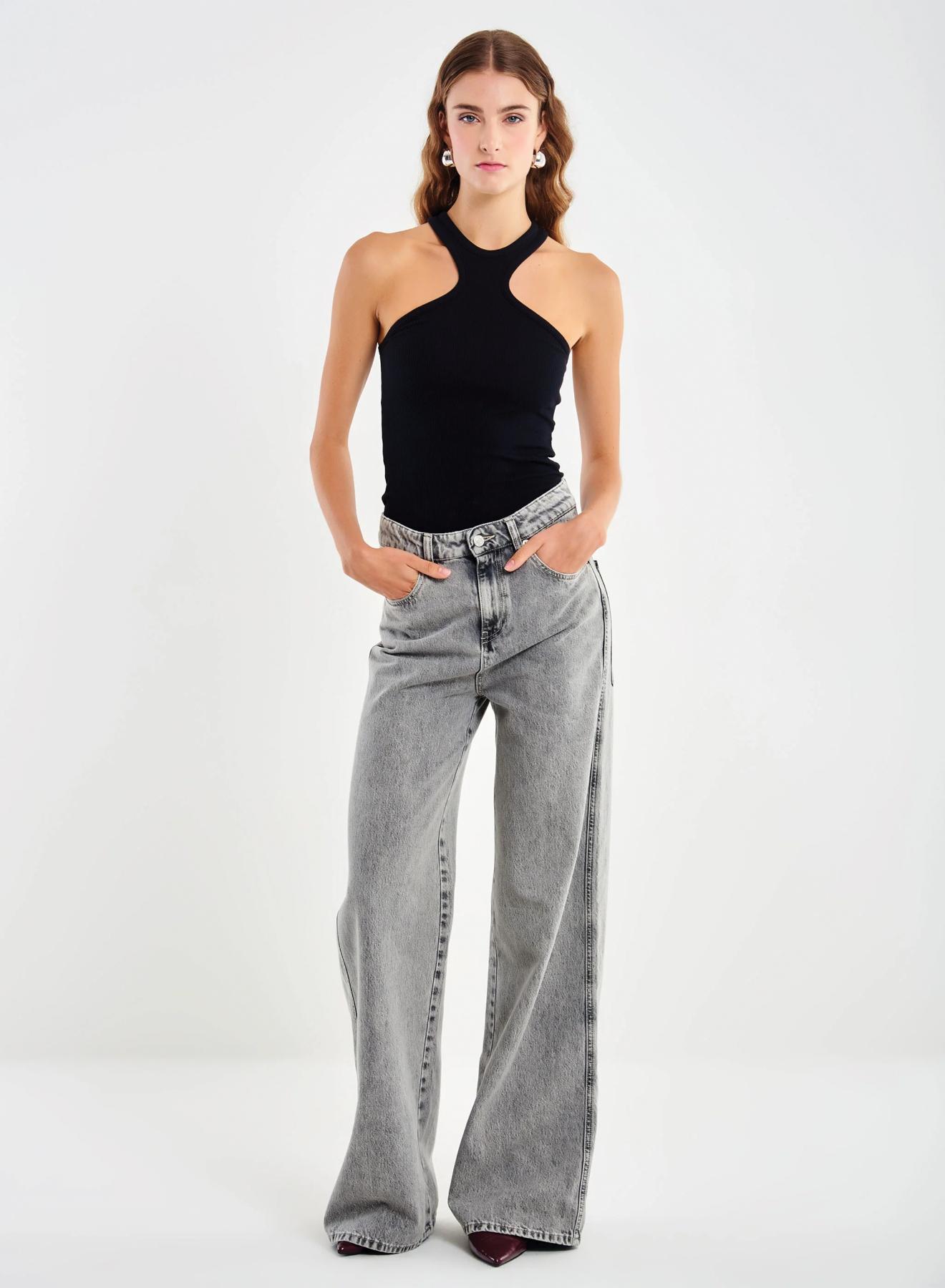 Γκρι Παντελόνι τζιν Kia σε χαλαρή γραμμή Vicolo - 1