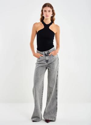 Γκρι Παντελόνι τζιν Kia σε χαλαρή γραμμή Vicolo - 49274