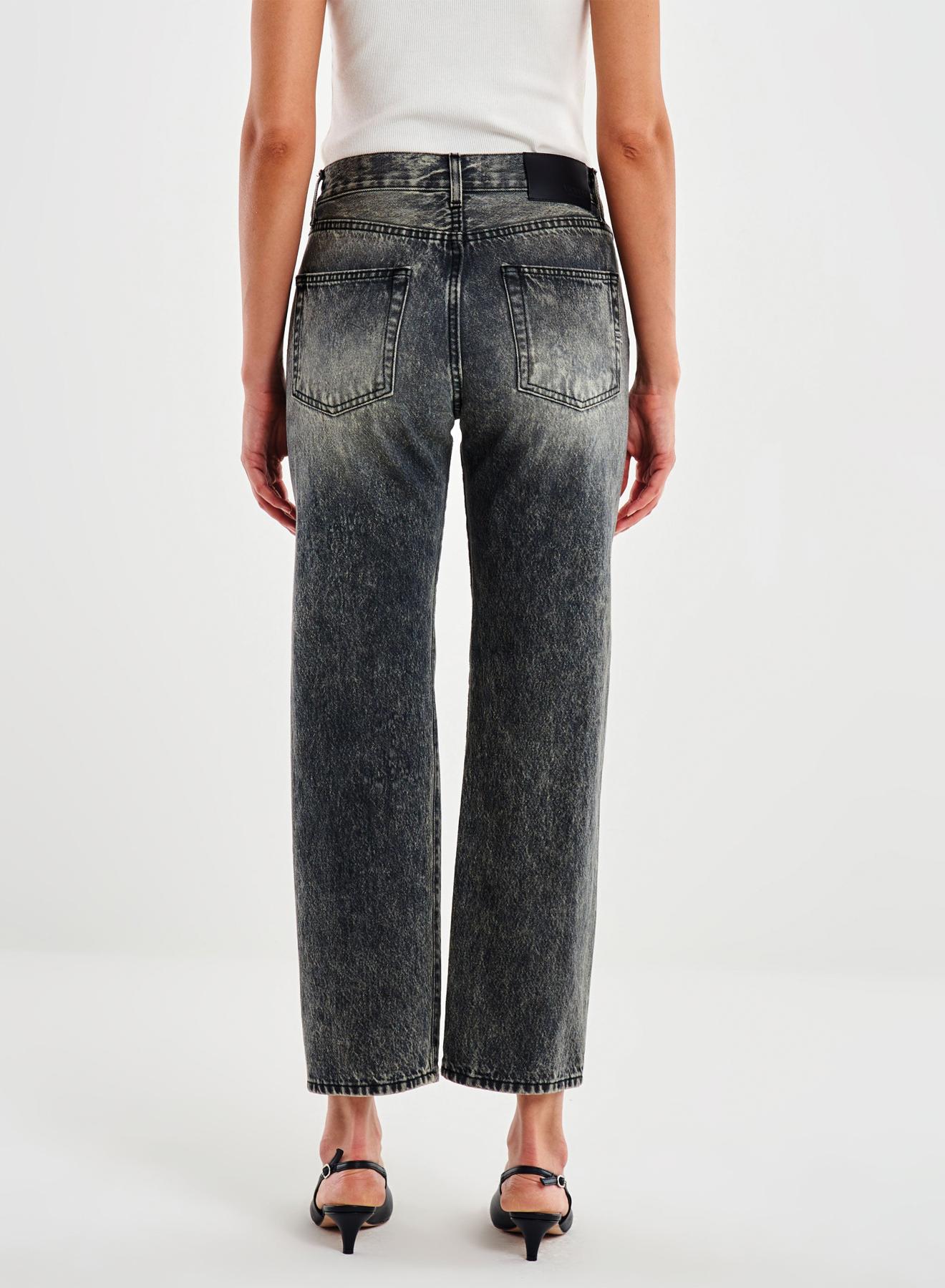 Black vintage effect Jeans with decorative crystal buttons Vicolo - 3